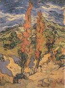 Vincent Van Gogh Two Poplars on a Road through the Hills (nn04) Germany oil painting reproduction